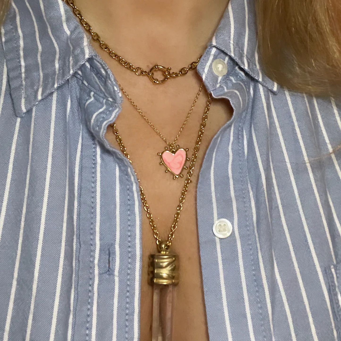 Cute Heart Sun Necklace for Women Gold Color Stainless Steel Long Chains Moon Star Boho Woman's Pendant Collares Choker