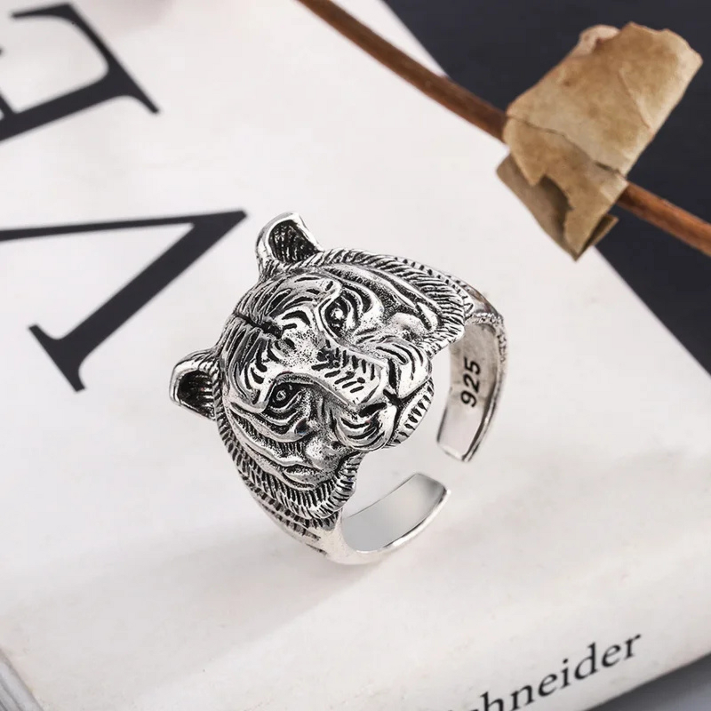 925 Sterling Silver Adjustable Rings For Women Tiger Luxury Fine Jewelry Aesthetic Vintage Accessories Jewellery Argent 925
