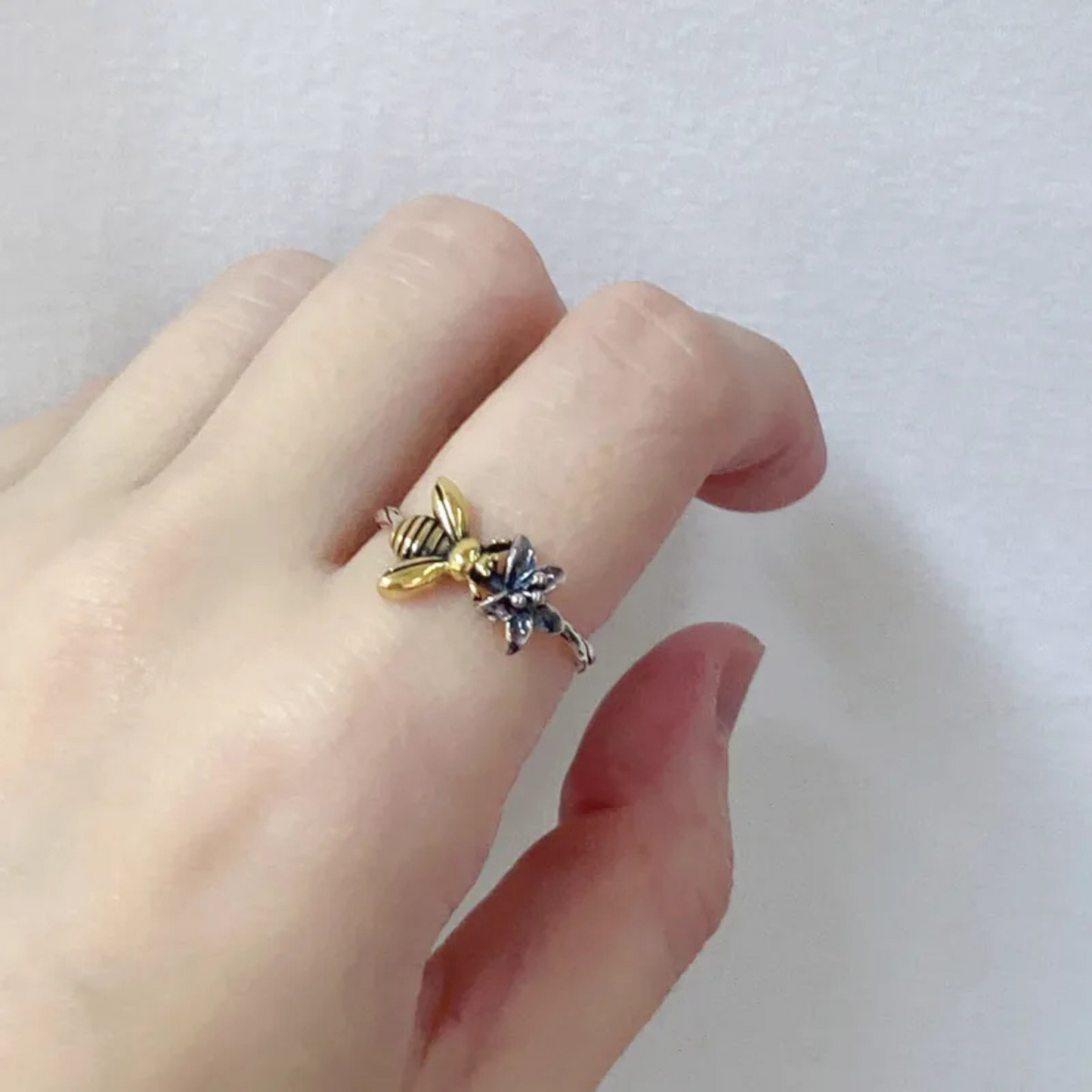 925 Sterling Silver Honeybee Flower Rings For Women Engagement Wedding Luxury Fine Jewelry Items GaaBou Jewellery