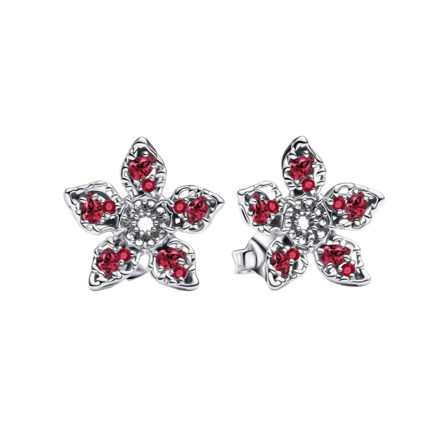 European 925 Silver Star Moon, Butterfly, Red Green Square Earrings, Suitable for Women's Festival Exquisite Charm Jewelry Gifts