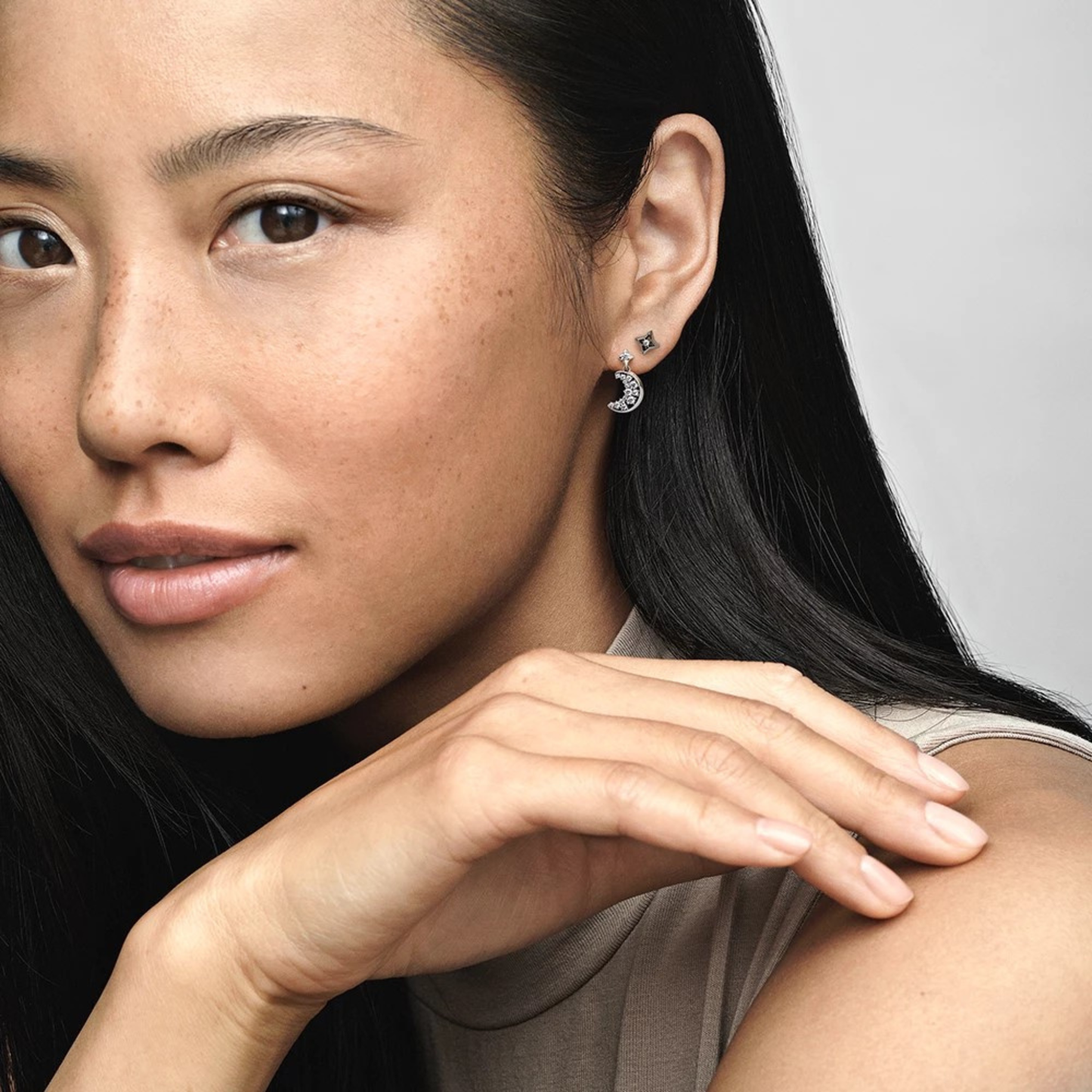 European 925 Silver Star Moon, Butterfly, Red Green Square Earrings, Suitable for Women's Festival Exquisite Charm Jewelry Gifts