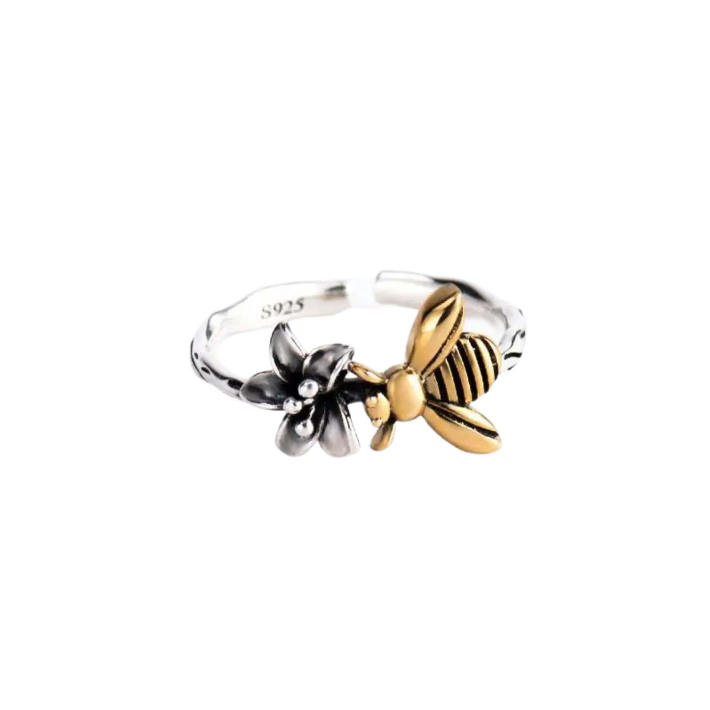925 Sterling Silver Honeybee Flower Rings For Women Engagement Wedding Luxury Fine Jewelry  Items GaaBou Jewellery