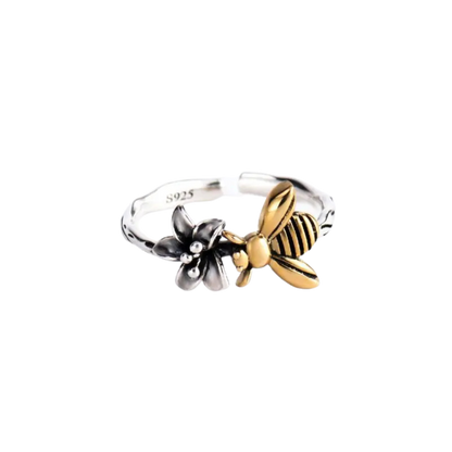 925 Sterling Silver Honeybee Flower Rings For Women Engagement Wedding Luxury Fine Jewelry  Items GaaBou Jewellery