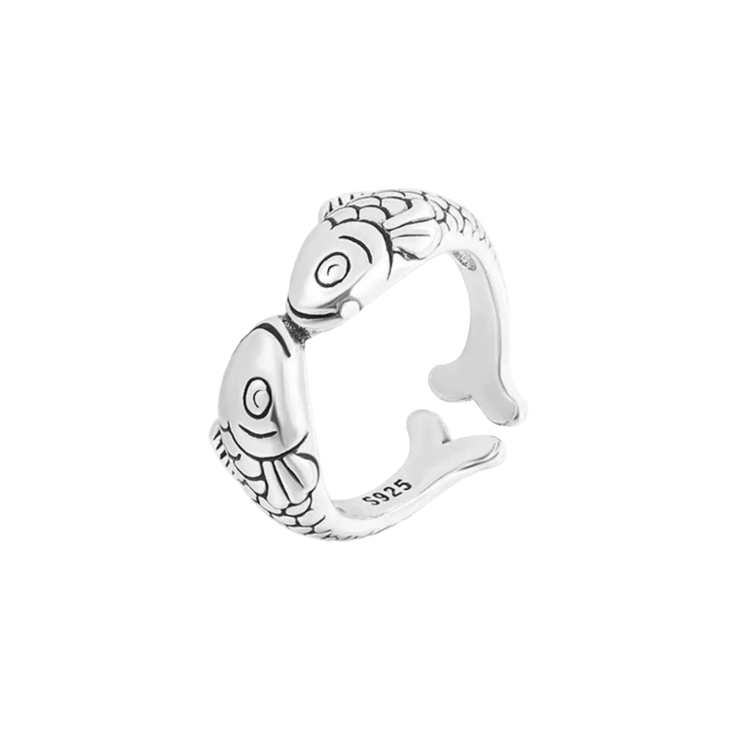 Handmade New Trendy 925 Sterling Silver Fish Thai Silver Open Rings For Women Girl Jewelry Anti-Allergy XR284