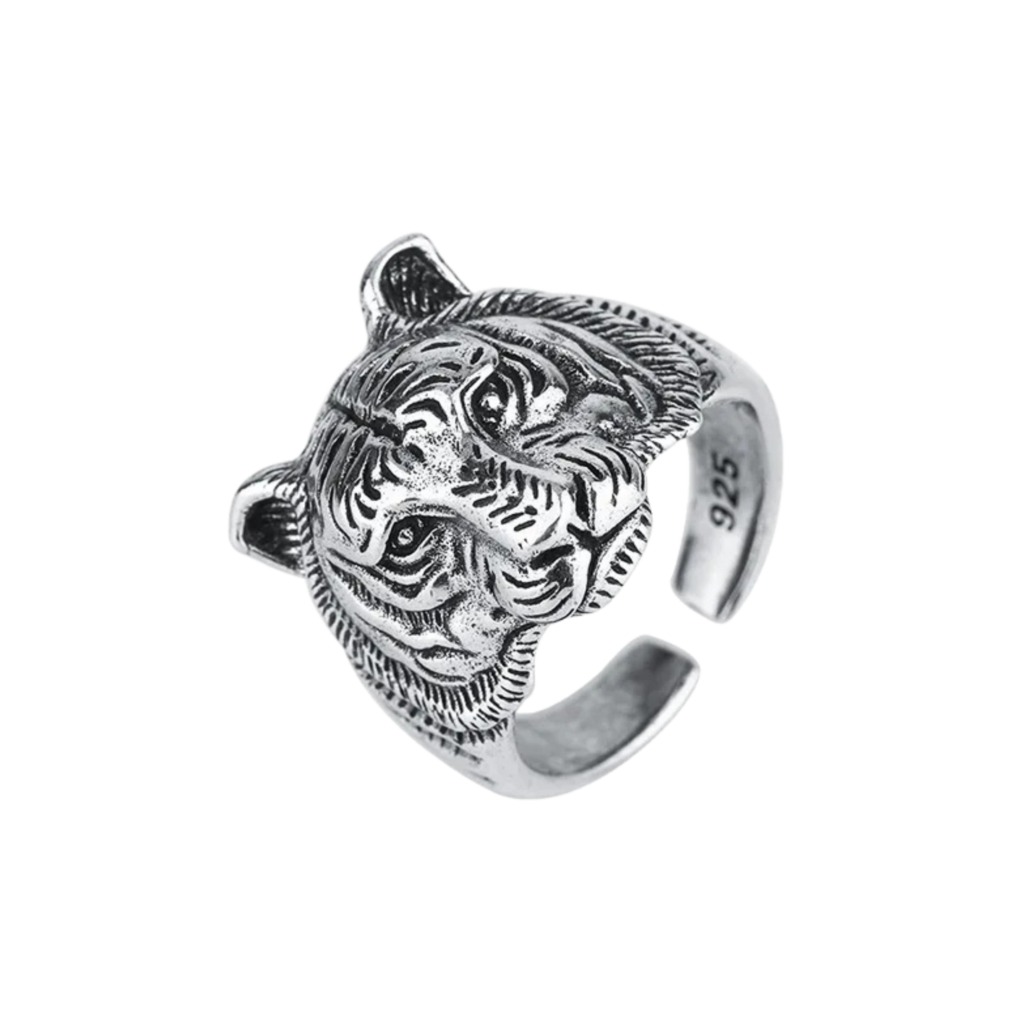 925 Sterling Silver Adjustable Rings For Women Tiger Luxury Fine Jewelry Aesthetic Vintage Accessories Jewellery Argent 925