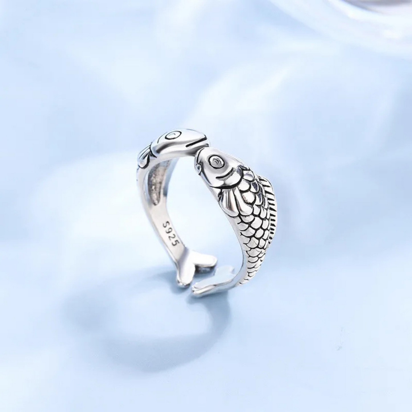 Handmade New Trendy 925 Sterling Silver Fish Thai Silver Open Rings For Women Girl Jewelry Anti-Allergy XR284