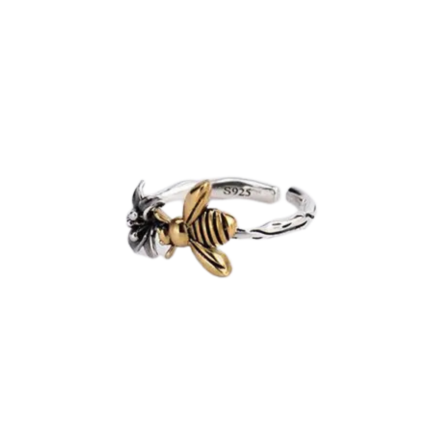 925 Sterling Silver Honeybee Flower Rings For Women Engagement Wedding Luxury Fine Jewelry  Items GaaBou Jewellery