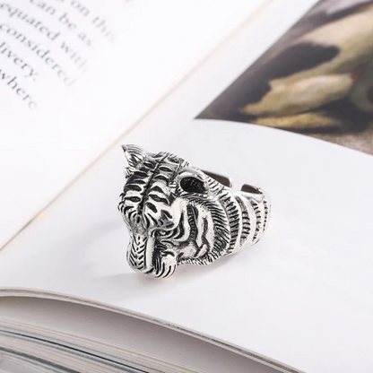 925 Sterling Silver Adjustable Rings For Women Tiger Luxury Fine Jewelry Aesthetic Vintage Accessories Jewellery Argent 925