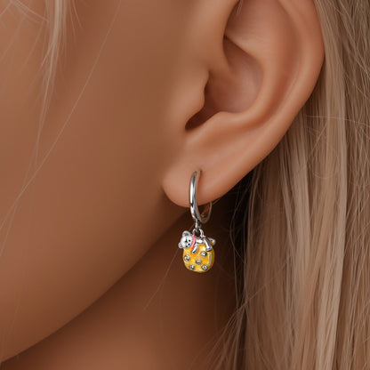 Earrings 925 Silver Original Sunflower Doughnut Strawberry Flower Cherry Earrings Jewelry Women Anniversary Gift