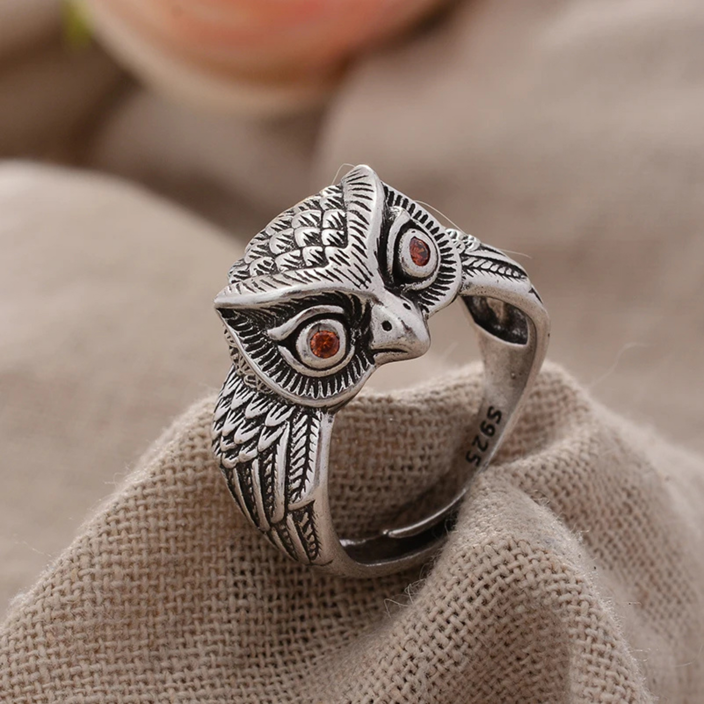 New Design Vintage Owl Animal Thai Silver Unisex Finger Party Ring Hand Jewellery Accessories Never Fade Cheap