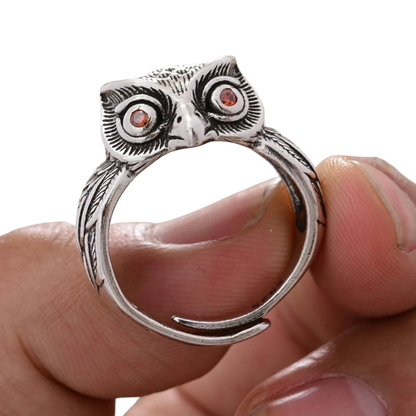 New Design Vintage Owl Animal Thai Silver Unisex Finger Party Ring Hand Jewellery Accessories Never Fade Cheap