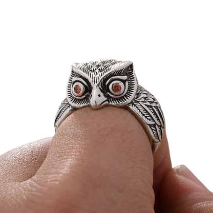 New Design Vintage Owl Animal Thai Silver Unisex Finger Party Ring Hand Jewellery Accessories Never Fade Cheap