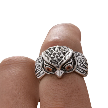 New Design Vintage Owl Animal Thai Silver Unisex Finger Party Ring Hand Jewellery Accessories Never Fade Cheap