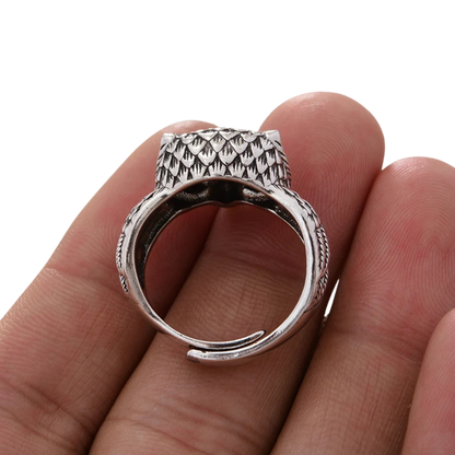 New Design Vintage Owl Animal Thai Silver Unisex Finger Party Ring Hand Jewellery Accessories Never Fade Cheap