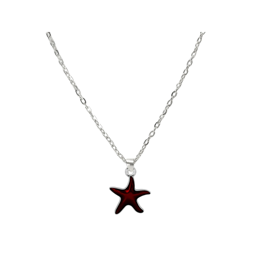 Retro Starfish Pendant Necklace Adjustable Silver Color Alloy Chain Boho Seaside Beach Summer Fashion Jewelry Gift For Women Men