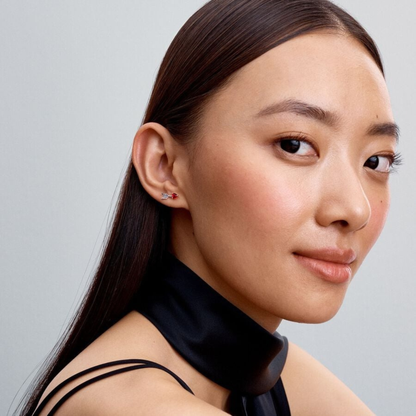 European 925 Silver Star Moon, Butterfly, Red Green Square Earrings, Suitable for Women's Festival Exquisite Charm Jewelry Gifts