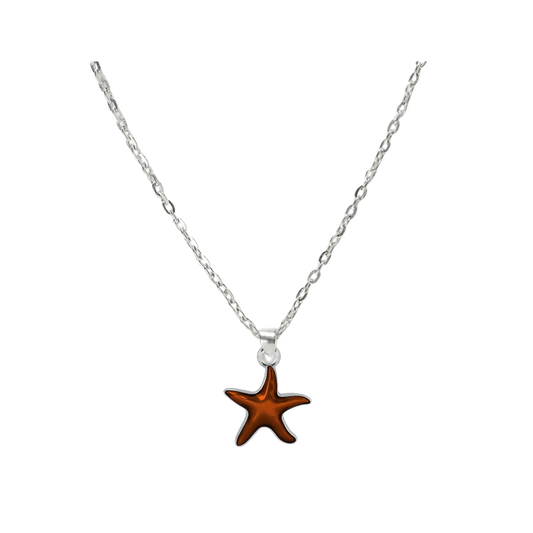 Retro Starfish Pendant Necklace Adjustable Silver Color Alloy Chain Boho Seaside Beach Summer Fashion Jewelry Gift For Women Men