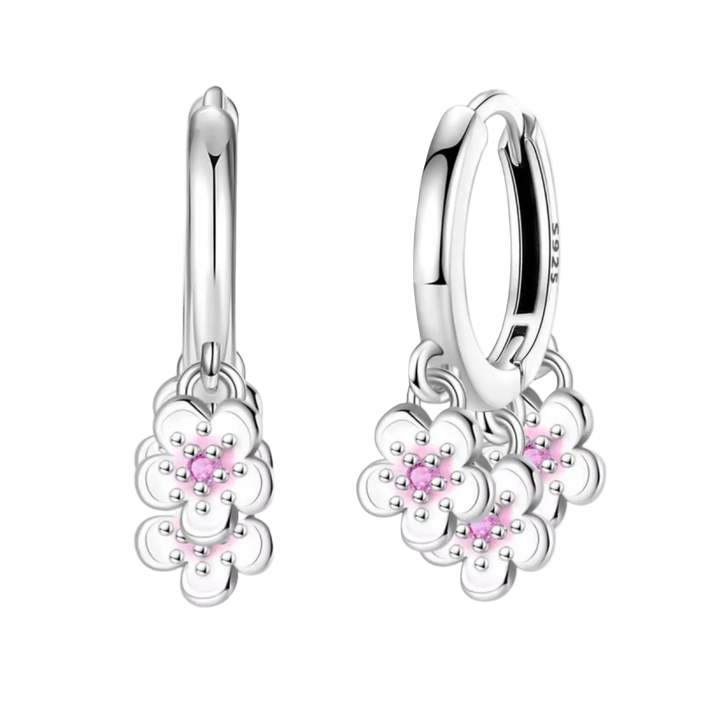 Earrings 925 Silver Original Sunflower Doughnut Strawberry Flower Cherry Earrings Jewelry Women Anniversary Gift