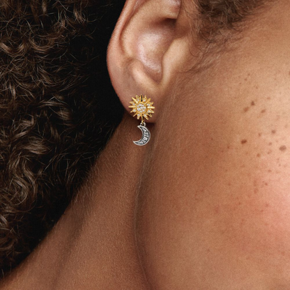 European 925 Silver Star Moon, Butterfly, Red Green Square Earrings, Suitable for Women's Festival Exquisite Charm Jewelry Gifts