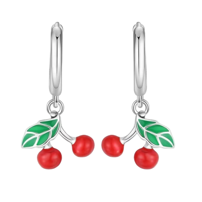 Earrings 925 Silver Original Sunflower Doughnut Strawberry Flower Cherry Earrings Jewelry Women Anniversary Gift