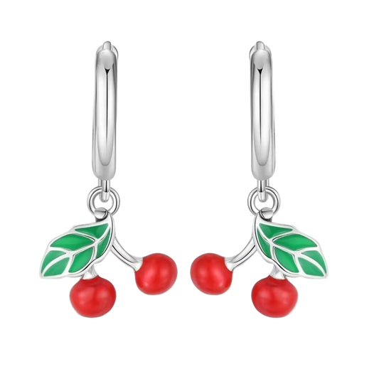 Earrings 925 Silver Original Sunflower Doughnut Strawberry Flower Cherry Earrings Jewelry Women Anniversary Gift