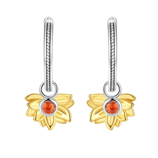 Earrings 925 Silver Original Sunflower Doughnut Strawberry Flower Cherry Earrings Jewelry Women Anniversary Gift