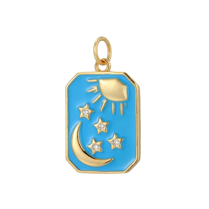 Cute Heart Sun Necklace for Women Gold Color Stainless Steel Long Chains Moon Star Boho Woman's Pendant Collares Choker