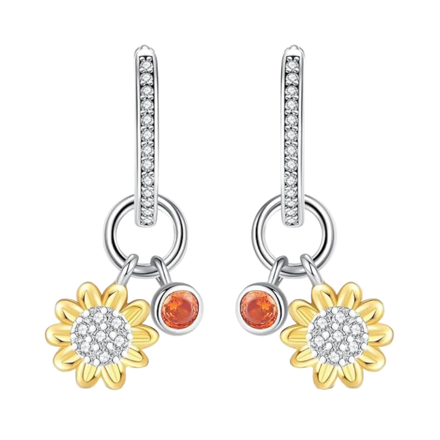 Earrings 925 Silver Original Sunflower Doughnut Strawberry Flower Cherry Earrings Jewelry Women Anniversary Gift