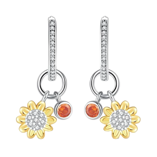Earrings 925 Silver Original Sunflower Doughnut Strawberry Flower Cherry Earrings Jewelry Women Anniversary Gift