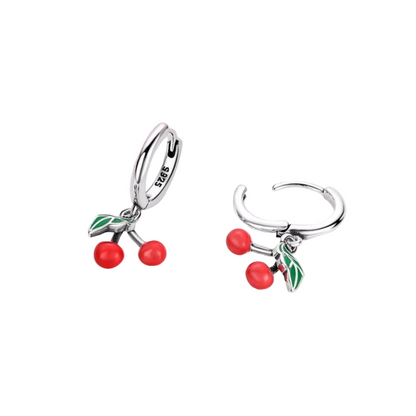 Earrings 925 Silver Original Sunflower Doughnut Strawberry Flower Cherry Earrings Jewelry Women Anniversary Gift