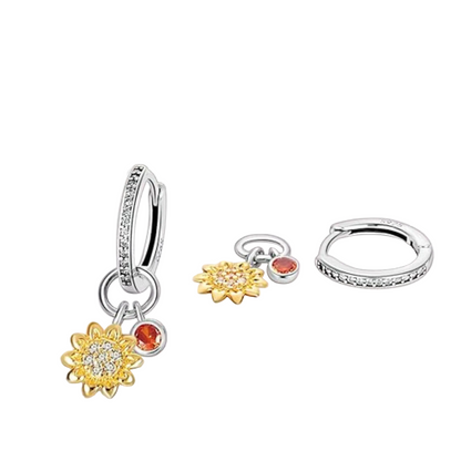 Earrings 925 Silver Original Sunflower Doughnut Strawberry Flower Cherry Earrings Jewelry Women Anniversary Gift