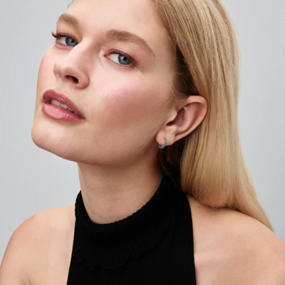 European 925 Silver Star Moon, Butterfly, Red Green Square Earrings, Suitable for Women's Festival Exquisite Charm Jewelry Gifts