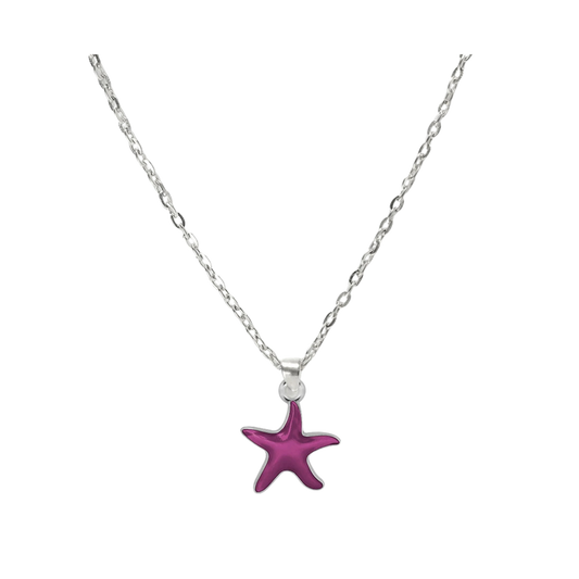 Retro Starfish Pendant Necklace Adjustable Silver Color Alloy Chain Boho Seaside Beach Summer Fashion Jewelry Gift For Women Men